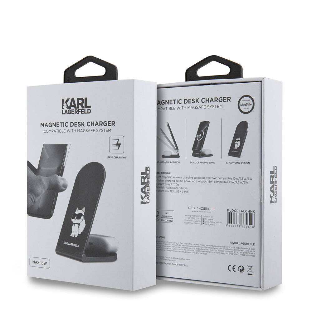 Karl Lagerfeld Orjinal Lisanslı Katlanabilir Baskılı İkonik Choupette Logolu Magnetik Kablosuz Şarj Standı Karl Lagerfeld Orjinal Lisanslı Katlanabilir Baskılı İkonik Choupette Logolu Magnetik Kablosuz Şarj Standı